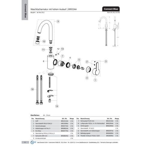 Ideal Standard Aerator, M22X1-A, Edelstahl B960294GN