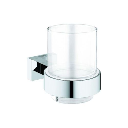 Grohe Essentials Cube Glashalter 40755001 chrom, Glas mit Halter