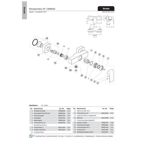 Ideal Standard JADO Innen- und AußenRosette, F960877AA quadratisch, Chrom