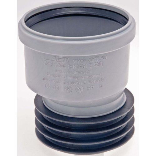 Airfit Plus Universal-Steckmuffe 111110S DN 110 x 110, exzentrisch, aus Polypropylen, für HT, KG und SML Rohe geeignet