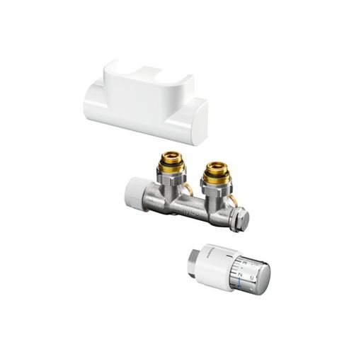 Oventrop Multiblock T Anschlussset 1184384 Eck, Edelstahl-Design, Multiblock T/Uni SH