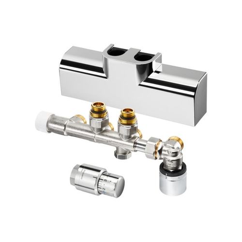 Oventrop Multiblock T-RTL Anschlussset 1184288 verchromt, für Multiblock T-RTL/Uni SH, Eckform