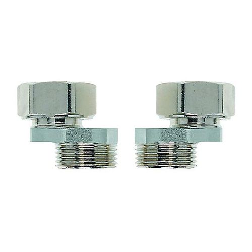 Heimeier S-Anschluss 1354-22.362 Set 2, Achsabstand 34/50-65/55, Messing vernickelt