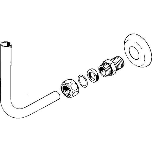 Hansa Warmwasserrohr 120 mm komplett 59901103