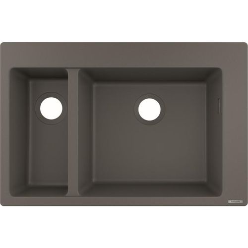 hansgrohe Einbauspüle 43315290 770 x 510 mm, 1 Haupt- und Zusatzbecken, steingrau