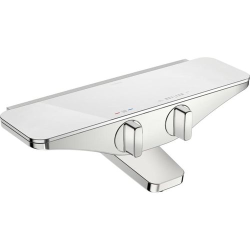Hansa Hansaemotion Wannen-Thermostat 5864217182 Aufputz, Sicherheitsglas, integrierter Umsteller mit Absperrung, chrom/weiss
