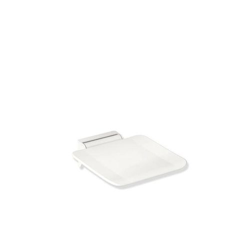 Hewi System 900 Mobiler-Klappsitz 900.51.40060AS 350 x 110 x 420 mm, pulverbeschichtet weiß tiefmatt, Wandkonsole Edelstahl verchromt