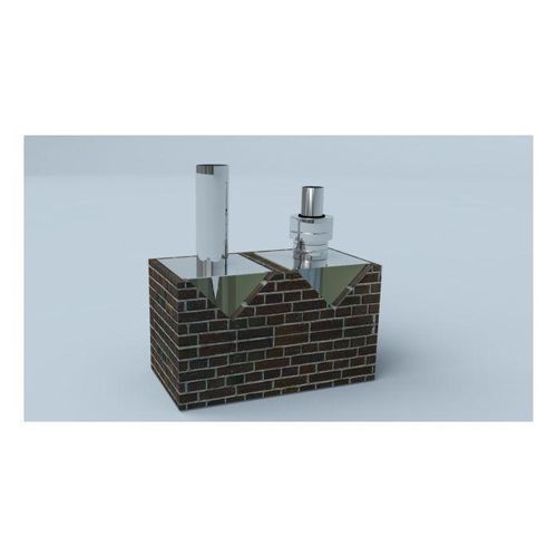 Bertrams Ewr Kaminkopfverlängerung 21KV500-180-2 Ø 180 mm, einwandig, 500 mm, rundes Einsteckende, Edelstahl V4A