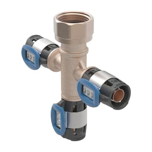 Geberit Verteilerspinne 653434001 mit FlowFit Pressanschlüssen, 3-fach