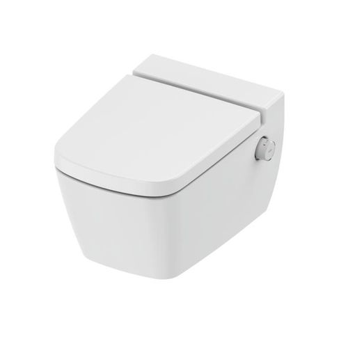 TECE Wand-WC 9700216 mit Duschfunktion, Set mit Deckel Classic, Warm- und Kaltwasser, weiß