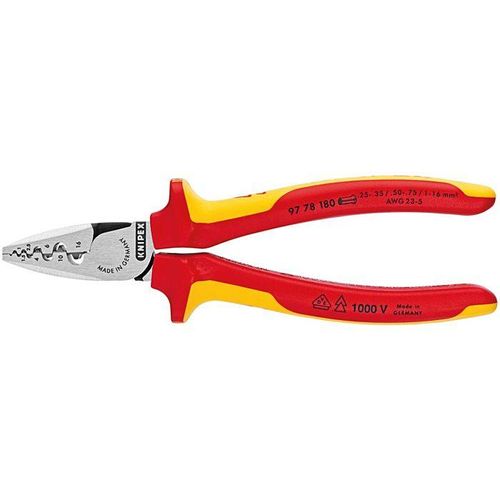 KNIPEX Crimpzange für Aderendhülsen 9778180 2-Komponenten-Griffen KNIPEX