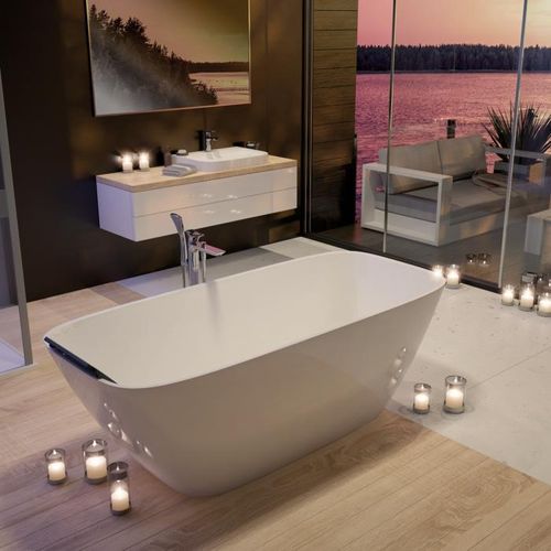 Hoesch Lasenia freistehende Badewanne 4505.010 weiss, Solique, 190 x 90 cm