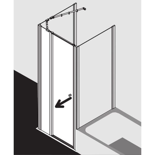 Kermi Ibiza 2000 Schwingtür STL I2STL100181AK 100x185cm, mit Festfeld links, ESG klar