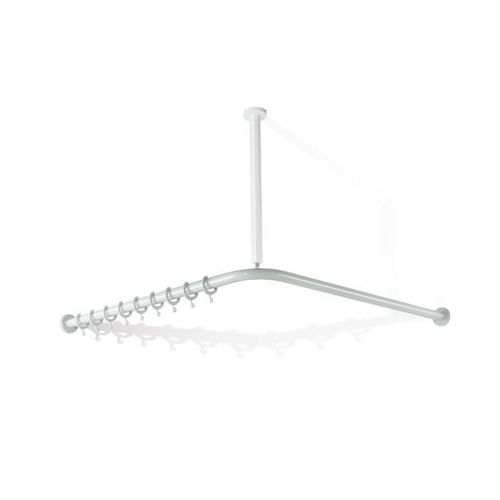 Hewi 801 Vorhangstange 801.34.13036 winklig, 800 x 800 mm, 16 Vorhangringe, koralle