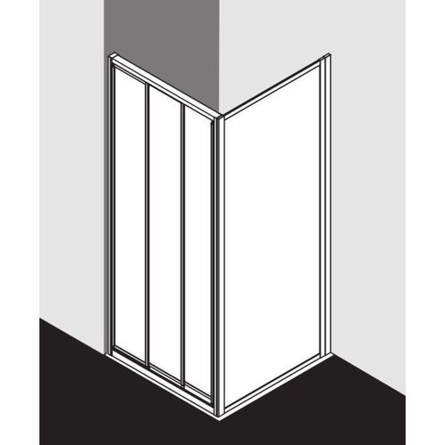 Kermi Gleittür Nova 2000, 3-teilig 90x185, silber/mattglanz, Kerolan Fontana