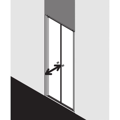 Kermi Pendeltür Nova 2000 90 x 185 cm, silber/mattglanz, Kerolan Fontana