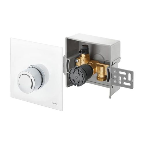 Oventrop Unibox Rücklauftemperaturregelung 1022750 Echtglas weiß, mit Ventil und Thermostat