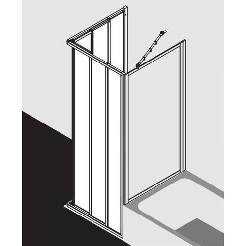 Kermi Gleittür-Eckeinstieg Nova 2000 80x185, silber, Kerolan Fontana, 3-teilig