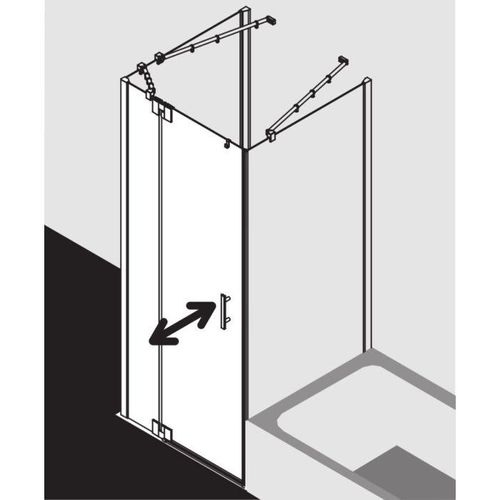Kermi Filia XP Pendeltür 1-flügelig mit Festfeld 100 x 200cm,silber hochglanz, Anschlag links