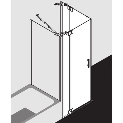 Kermi Filia XP Pendeltür-Eckeinstiegshälfte FXEPR12018VUK 120 x 185 cm, silber hochglanz, ESG SR Opaco, rechts, auf Duschwanne