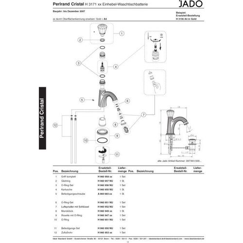 Ideal Standard JADO Perlator mit Schlüssel H960952NU