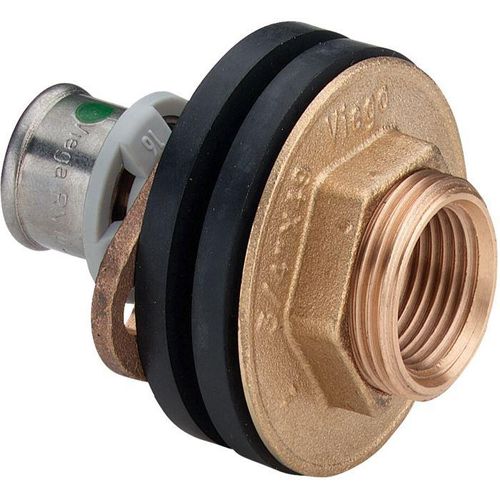 Viega Sanfix-P Wanddurchführung 310752 16 x Rp 1/2 x G 3/4 x 30 mm, Rotguss, SC-Contur, gerade