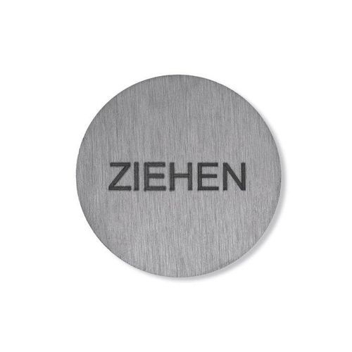 Hewi Symbol Ziehen 711ZXA selbstklebend, d= 52mm, Edelstahl matt