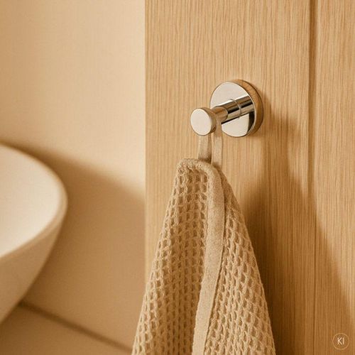 AquaCraft 100 Handtuchhaken ohne Bohren 10040000-00 mit Rosette, chrom