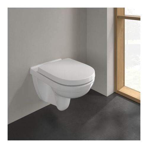 Villeroy & Boch O.Novo Combi Pack 5660HR01 WC mit WC-Sitz, spülrandlos, DirectFlush, Weiß Alpin