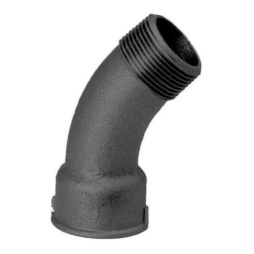 Hermann Schmidt Temperguss 40 Bogen 14040040 DN 40, 1 1/2", 45°, IG/AG, schwarz