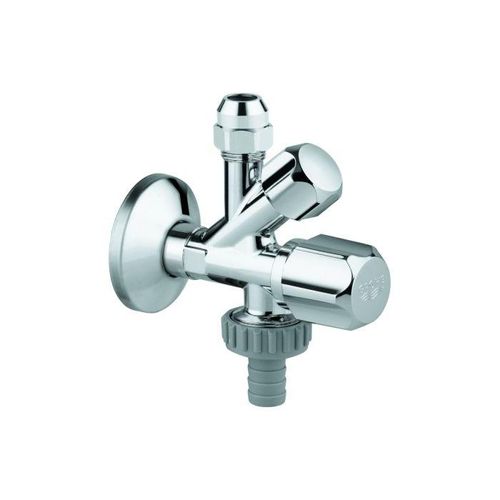 Grohe Kombi-Eckventil 22035000 1/2" x 3/8" x 3/4", chrom, Wandrosette, nicht selbstdichtend