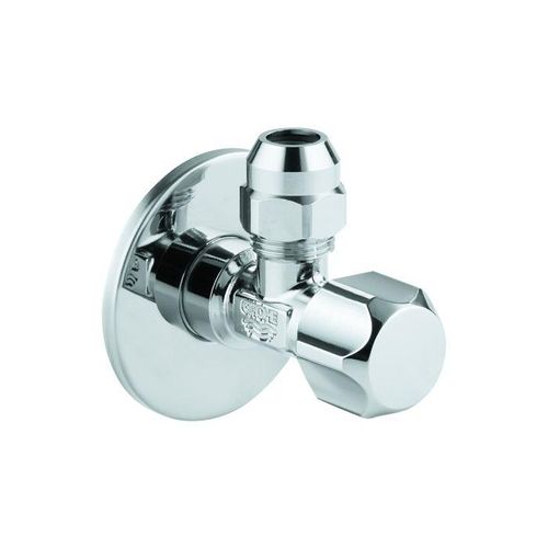 Grohe Eckventil 22023000 1/2" x 3/8", chrom, Rosette, selbstdichtend, Quetschverschraubung