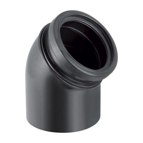 Geberit Pe Anschlussbogen 367945161 DN 100/90, 45Grad, PE-HD, mit Anschlusssteckmuffe