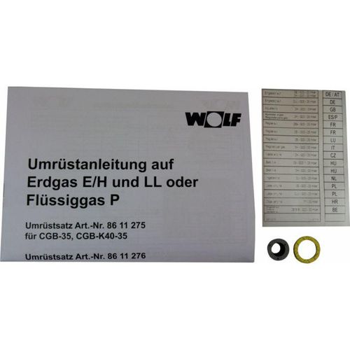 Wolf Umrüstsatz Flüssiggas - Erdgas E/LL 8611277 und Erdgas E - LL, für CGB-50