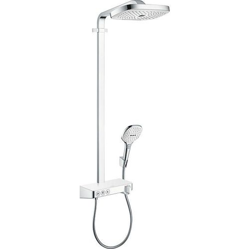 hansgrohe Raindance Select E 300 3jet Showerpipe 27127400, weiß/chrom, mit ShowerTablet