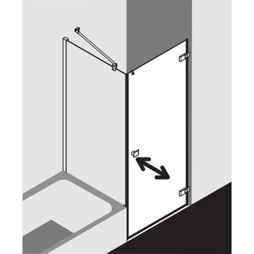 Kermi Mena Seitenwand mit Wandprofil METWP093203PK 91 x 200 cm, schwarz soft, ESG klar Clean, auf Duschwanne