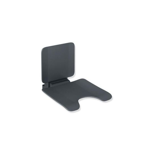 Hewi System 900 Einhängesitz 900.51.11060AF 450 x 443 x 637 mm, Schamausschnitt, Edelstahl pulverbeschichtet anthrazit matt, matt anthraziter Kunststoff