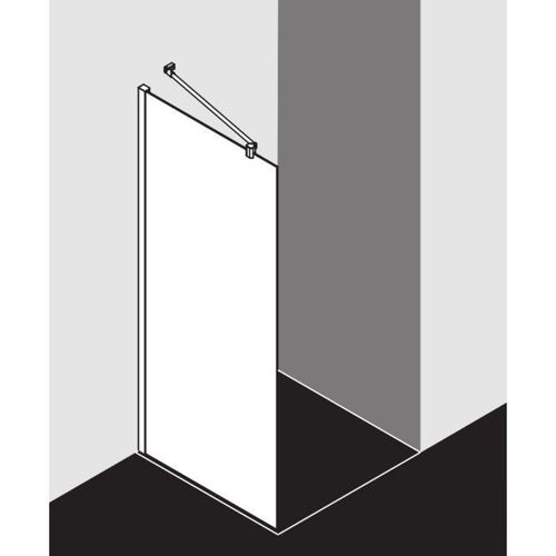 Kermi Mena Seitenwand mit Wandprofil METWP080203PK 80 x 200 cm, schwarz soft, ESG klar Clean, auf Duschwanne