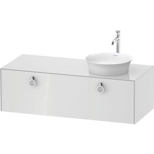 Duravit White Tulip Waschtisch-Unterschrank WT4982R8585 130 x 55 cm, Weiß Hochglanz, wandhängend, 1 Auszug mit Griff, Becken rechts