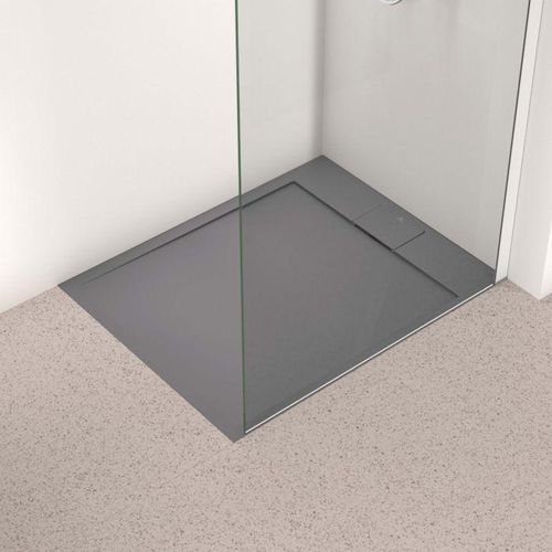 Ideal Standard Ultra Flat S i.life Rechteck-Brausewanne T5223FS 100 x 80 x 3,2 cm, quarzgrau