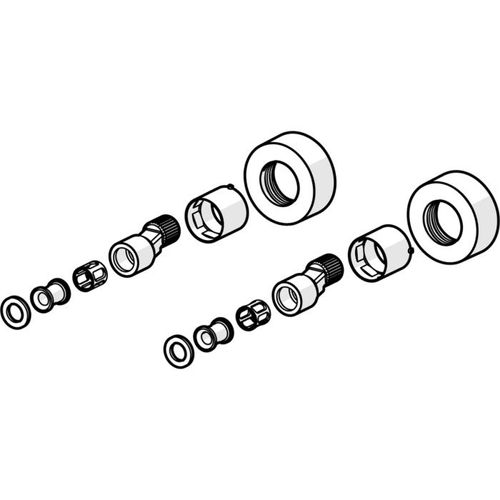 Hansa Rosetten und S-Anschluss-Set 59913824 mit Rosette, chrom