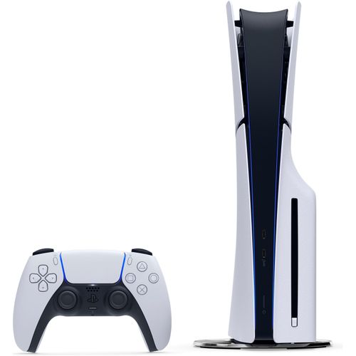 PLAYSTATION 5 Spielekonsole "Disk Edition (Slim)", weiß, schwarz, B:9,6cm H:35,8cm T:21,6cm, Spielekonsolen, Topseller