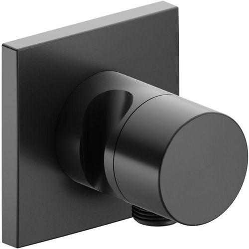 Keuco Ixmo Fertigmontageset 59556130202 Unterputz-2-Wege-Umstellventil, Brausehalter, Griff Pure, eckig, Schwarzchrom gebürstet