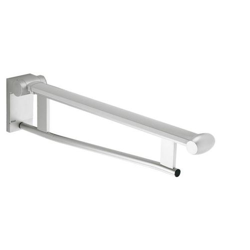 Keuco Plan Care Waschtisch-Stützklappgriff 34902170637 650mm, gebremst, Aluminium silber-eloxiert/schwarzgrau