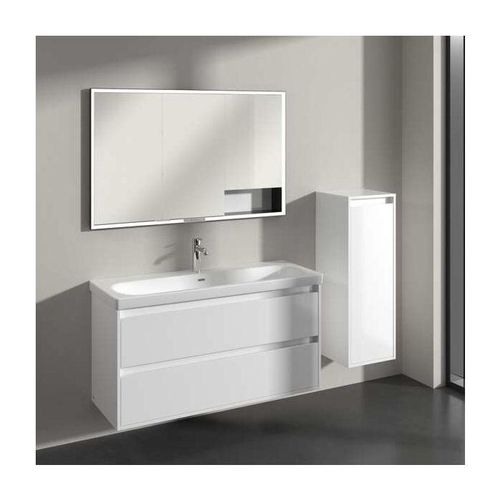 Villeroy und Boch Skyla Seitenschrank C80201VE 1 Tür, 1 Schublade, 350 x 1000 x 349 mm, Brilliant White / Brilliant White