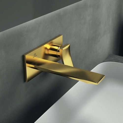 Ideal Standard Conca Fertigmontageset A7371A2 Aufputz-Wandarmatur, 180 mm, Brushed Gold