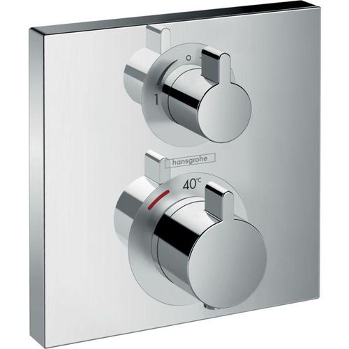 Hansgrohe Ecostat Square Brausethermostat 15714000 chrom, Unterputzthermostat, für 2 Verbraucher