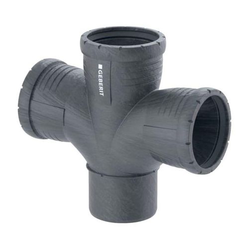 Geberit Silent Pro Bogenabzweig 393466141 DN 90/90/90, 87,5°, zweifach, Innenradius