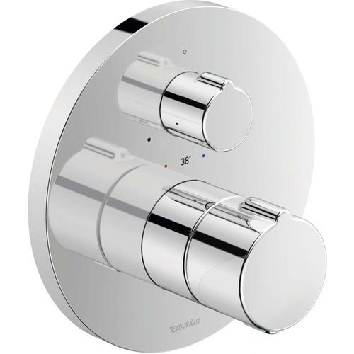Duravit C.1 Brausethermostat C14200016010 chrom, Abstellventil, 1 Verbraucher, rund