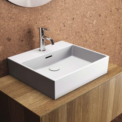 Ideal Standard Extra Waschtisch T3884V1 mit Hahnloch, mit Überlauf, geschliffen, 500 x 450 x 150 mm, seidenweiß